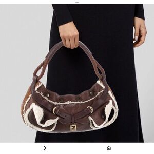 NWT Authentic FENDI Grand Leather/Suede Hobo Bag